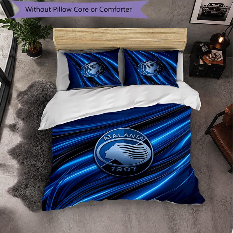Atalanta FC Themed Bedding 3Pcs Duvet Cover Set Decorative Bed Linen For Teen Room Home Decoration