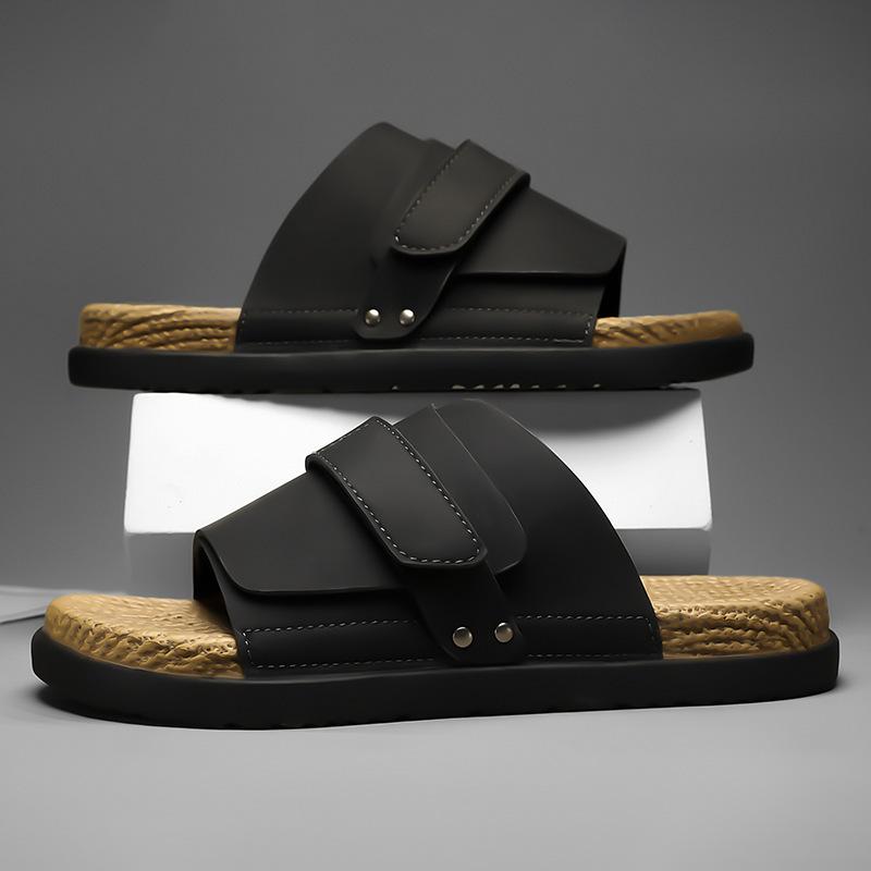 Boken slippers men's summer wear casual cool slippers outdoor men's shoes sandals one-word drag extra large size