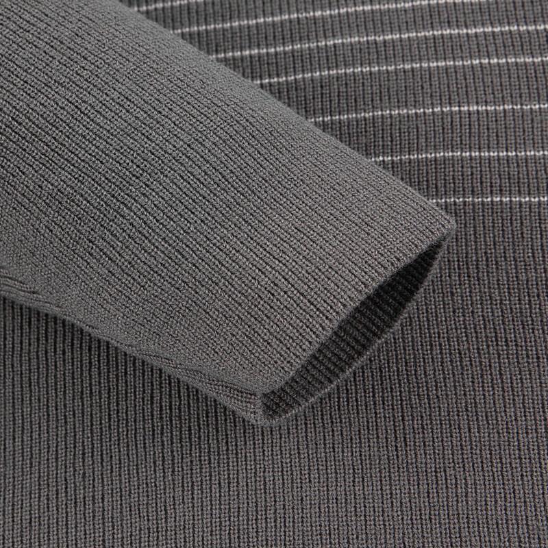 Qipai Men's 7A Antibacterial Striped Wool Blend Pullover Sweater