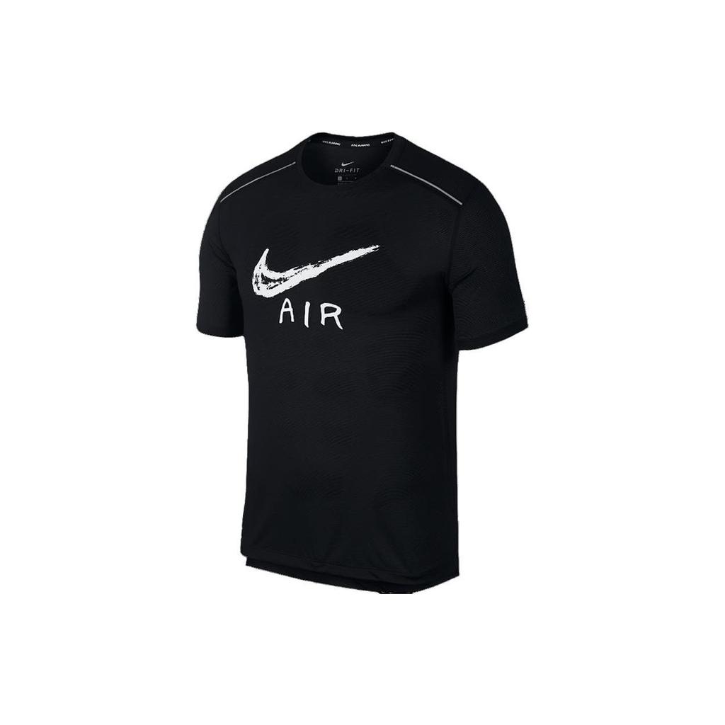 Nike Short Sleeve Logo Graphic Sports Tee Men Tops Black AQ6848-010