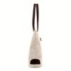 Women Minimalist Beige Large Tote Bag, Brown Shoulder Strap Zip Closure Handbag, Durable Easy Clean Shoulder Bag For College Work Daily Use