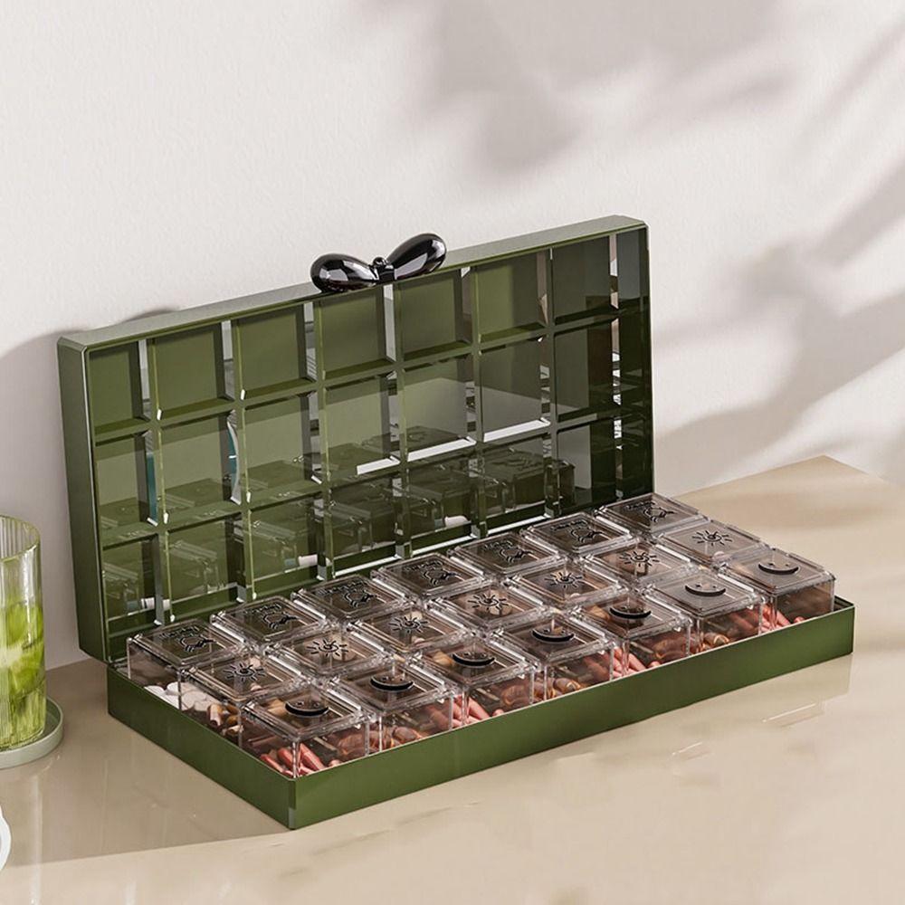21 Grids Weekly Pill Organizer Food Grade Vitamin Storage Case Daily Pill Box  Travel