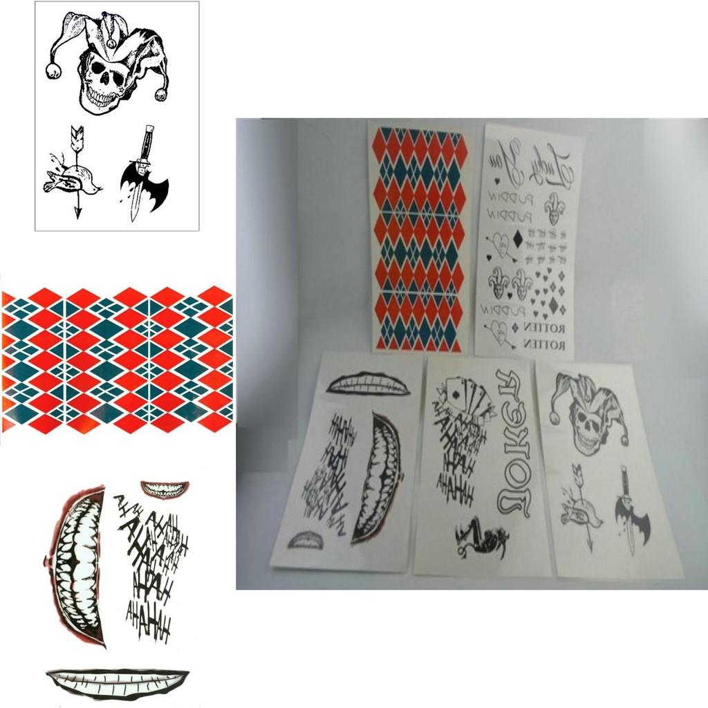 Suicide Squad Harley Quinn Tattoo Sticker Water Transfer Decal For Halloween Decor