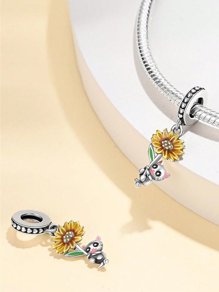 Charms Plata Cute Animals: Kittens Puppies Beads Charm Copper Plated Fit Charms Original Bracelet For Jewelry Making Diy Charm