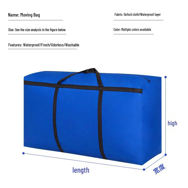 Large Oxford Cloth Storage Bag - Solid Color Moving & Packing Bag with Handle