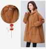 2024 Plus-Size Mid-Length Hooded Trench Coat for Women: Loose, Casual, and Fashionable Spring/Autumn Style Outerwear for Moms.