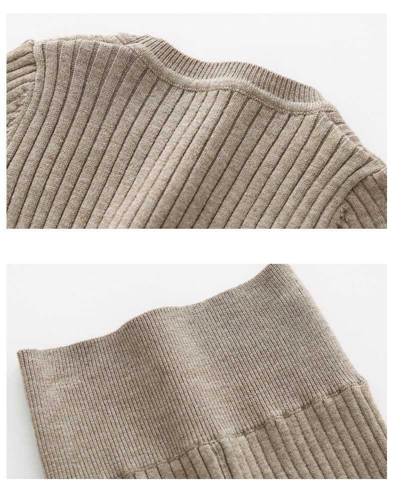 Infant Knitted Three-Piece Set: Sweater, Wool Pants & Bottoming Shirt for Autumn/Winter