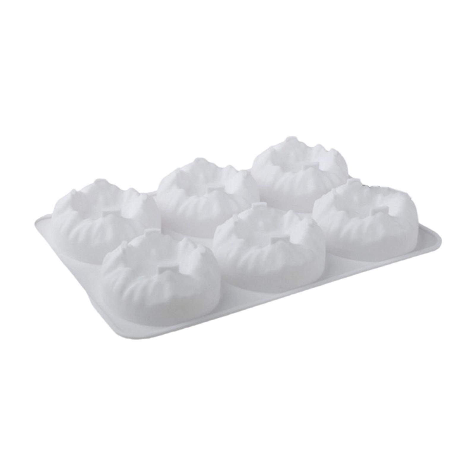 

6 Cavity Silicone Mousse Cake Mold Mountain Shape Flexible Baking Molds for Baking and Dessert Nonstick Bread Making A