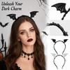 Halloween Devil Decorative Headband with Lace Trim Hair Accessory