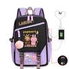 Labubu printed student schoolbag multi-function large capacity backpack with USB port