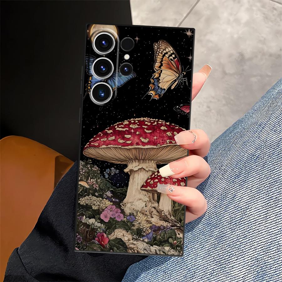 

Case for Samsung Galaxy S26 Ultra S24 S10 S9 S21 FE S23 S20 Ultra Note 20 8 9 10 S25 Plus Funda Phone Cover Poker Mushroom Galaxy S23 Ultra