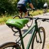 Classic Retro Bike Saddle Green With Rivet Accents Durable Padded Seat For Commuters
