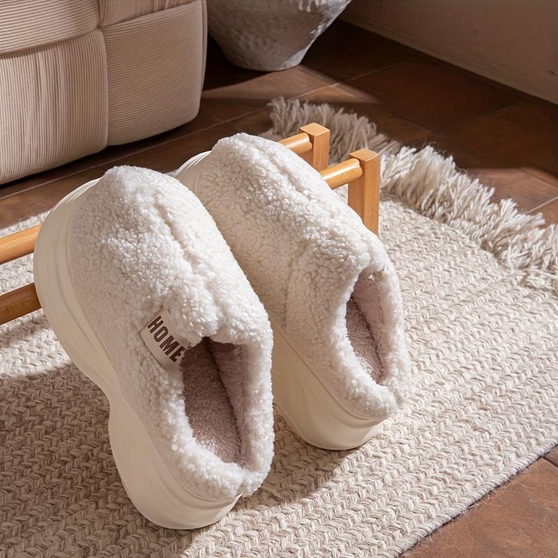 [Plush Winter Slippers]Women's & Men-like-like (Unisex-like) Plush Winter Slippers - Thick-Soled, Non-Slip Warm,Indoor House, Cozy & Soft Fabric