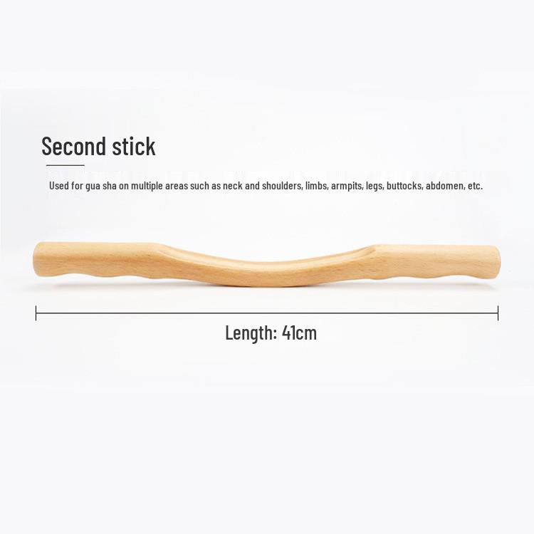 Beech Wood Rolling Pin Massager for Whole Body Gua Sha Therapy and Meridian Massage with Eight and Ten Beads