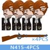 MOC City Series Soldier Figures Building Blocks Street View Military Female Warrior Accessories Guns Movies Christmas Bricks Toy