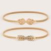 Modische Blatt Goldkette Gürtel Damen Taille Verstellbare Gürtel Für Frauen Hohe Qualität Luxus Punk Elastisches Kleider Taillenband