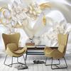 Custom 3D Wall Murals Wallpaper Luxury 3D Relief Deer White Silk Pearl Jewelry Flower Large Wall Painting Living Room Bedroom