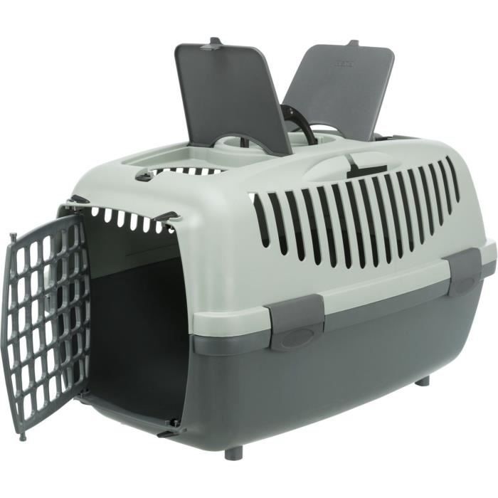TRIXIE Box De Transport Capri 1 - XS - 32 X 31 X 48 Cm - Anthraciten Gris Et Vert - Pour Chien