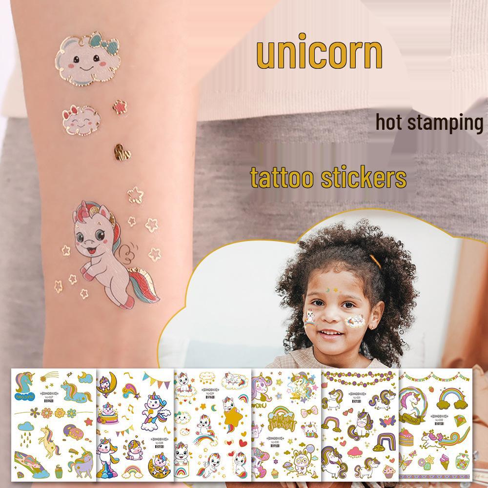 Metallic Unicorn Temporary Tattoos for Kids