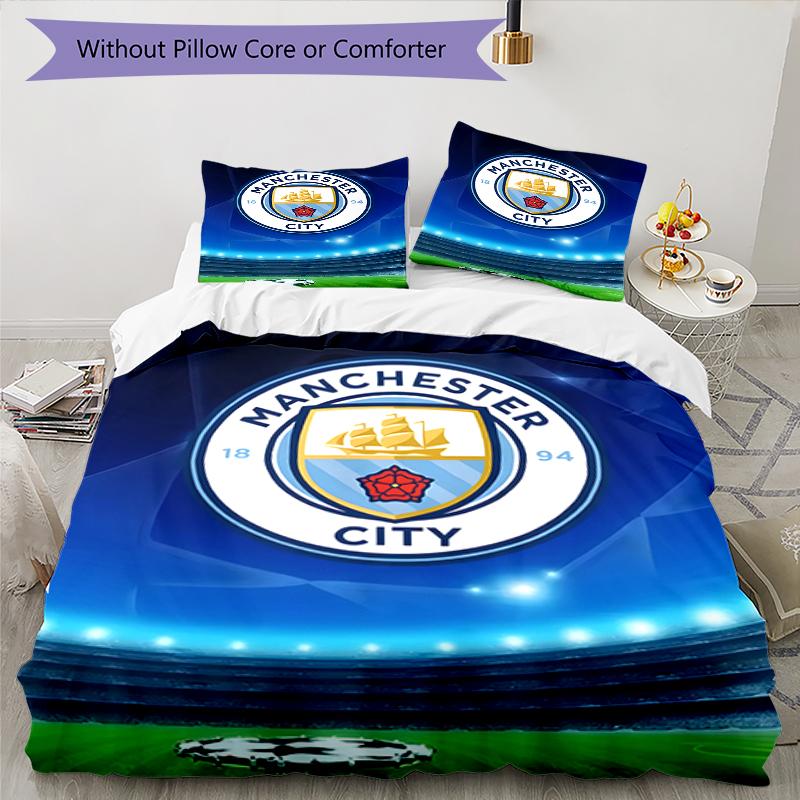 3pcs Football Team (32) Design Cover Set - HD Printed Bedding with 1 Cover and 2 Pillowcases - Perfect for Home and Dorm Decor