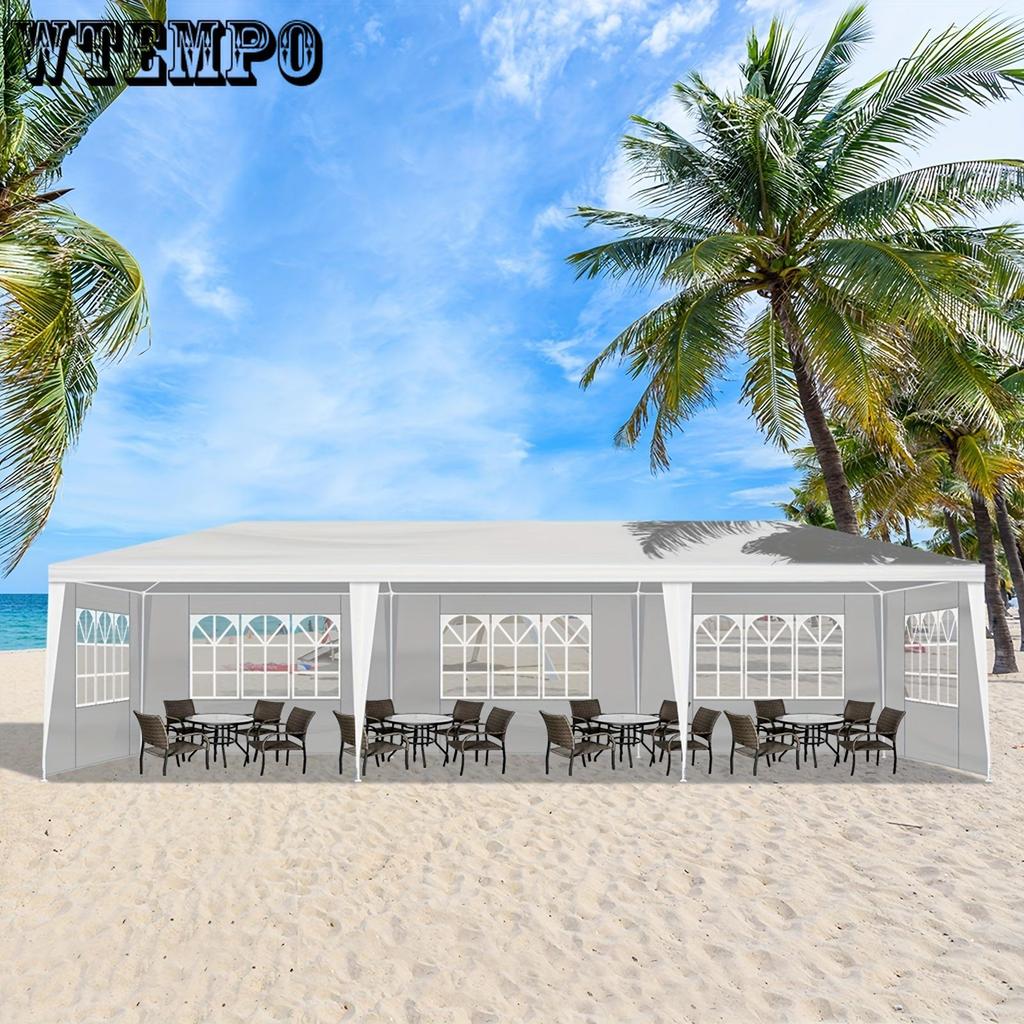10'x30' Geräumiges Outdoor-Partyzelt - Wasserdichtes Vordach, 8 Abnehmbare Seitenwände, Perfekt für Terrasse, Hochzeit, Pavillon, Gartenveranstaltungen und Versammlungen