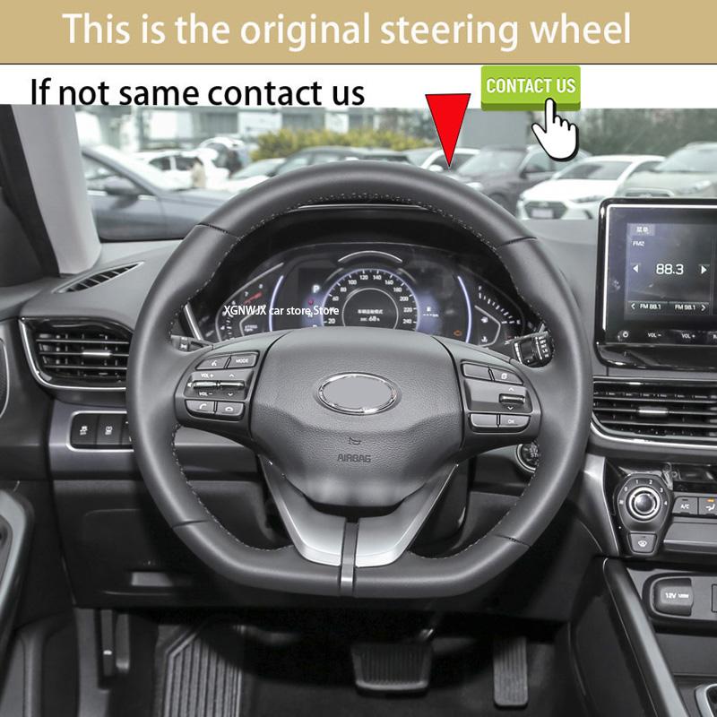 

Индивидуальный чехол на руль автомобиля для Hyundai Festa, ручная работа, ажурный кожаный и замшевый аксессуар, материал