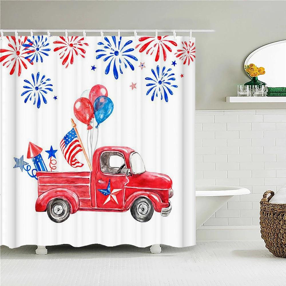Retro Car Flowers Shower Curtain Bathroom Curtains With Hooks Dog Cow Animal Waterproof Fabric Decor Bath Screen with Hooks