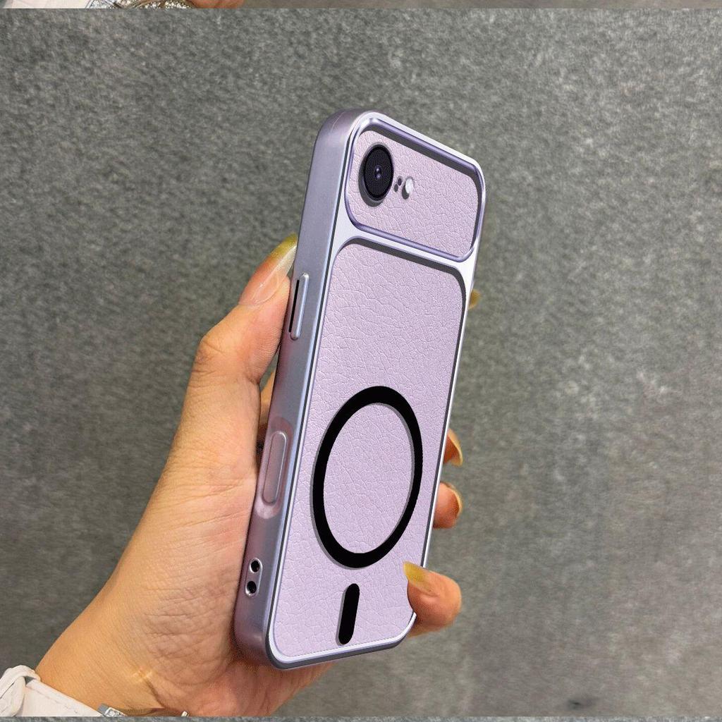 Metallic Finish Magnetic TPU Phone Case for iPhone 16e/17e Shockproof Matte Soft Cover