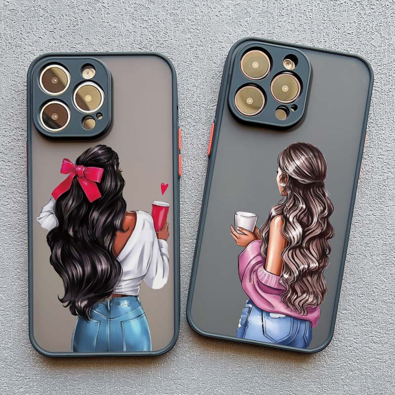Young Girl Pattern Phone Case for iPhone 11 12 13 Pro Max Mini 14 15 Plus Pro Max 7 8 Plus SE 2020 X XR XS Shockproof Back Cover