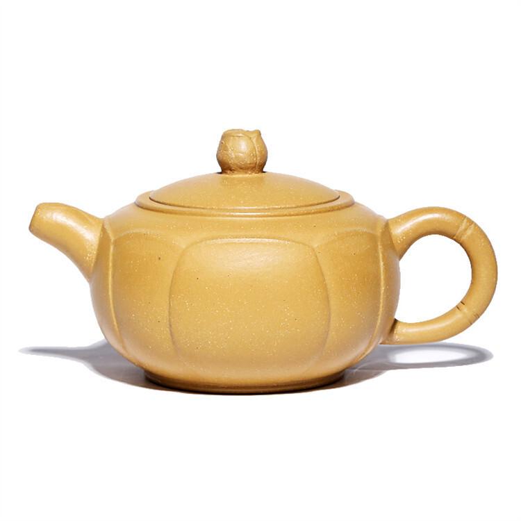 

260 мл креативный чайник из фиолетовой глины Исин, ручной работы, горшок с лепестками лотоса, необработанная руда, золотой раздел, глиняный чайник, китайский чайный сервиз «Цзыша»