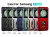 Samsung Z Flip6/7 Voják Anti-drop Magnetický kryt telefonu s krytem se stojánkem