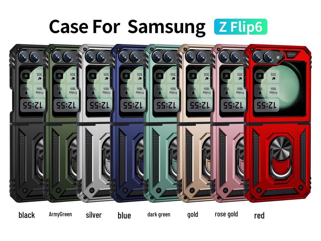 Samsung Z Flip6/7 Voják Anti-drop Magnetický kryt telefonu s krytem se stojánkem