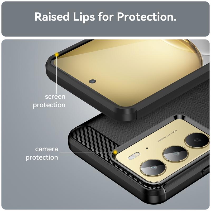 For Realme C75 Case Anti-knock Soft Silicone Carbon Fiber Full Edge Back Cover For Realme C75 Case For Realme C75 Case 6.72 Inch