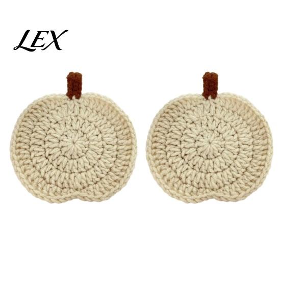 Crochet Pumpkin Cushion Handmade Coasters, Soft Polyester Coffee Mats, Heat Resistant Drink Mats Autumn Themed Farmhouse Dining Accessories