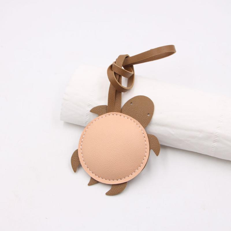 Handmade Faux Leather Cute Turtle Shaped Women'S Keychain Pendant Luggage Travel Pendant Bag Pendant