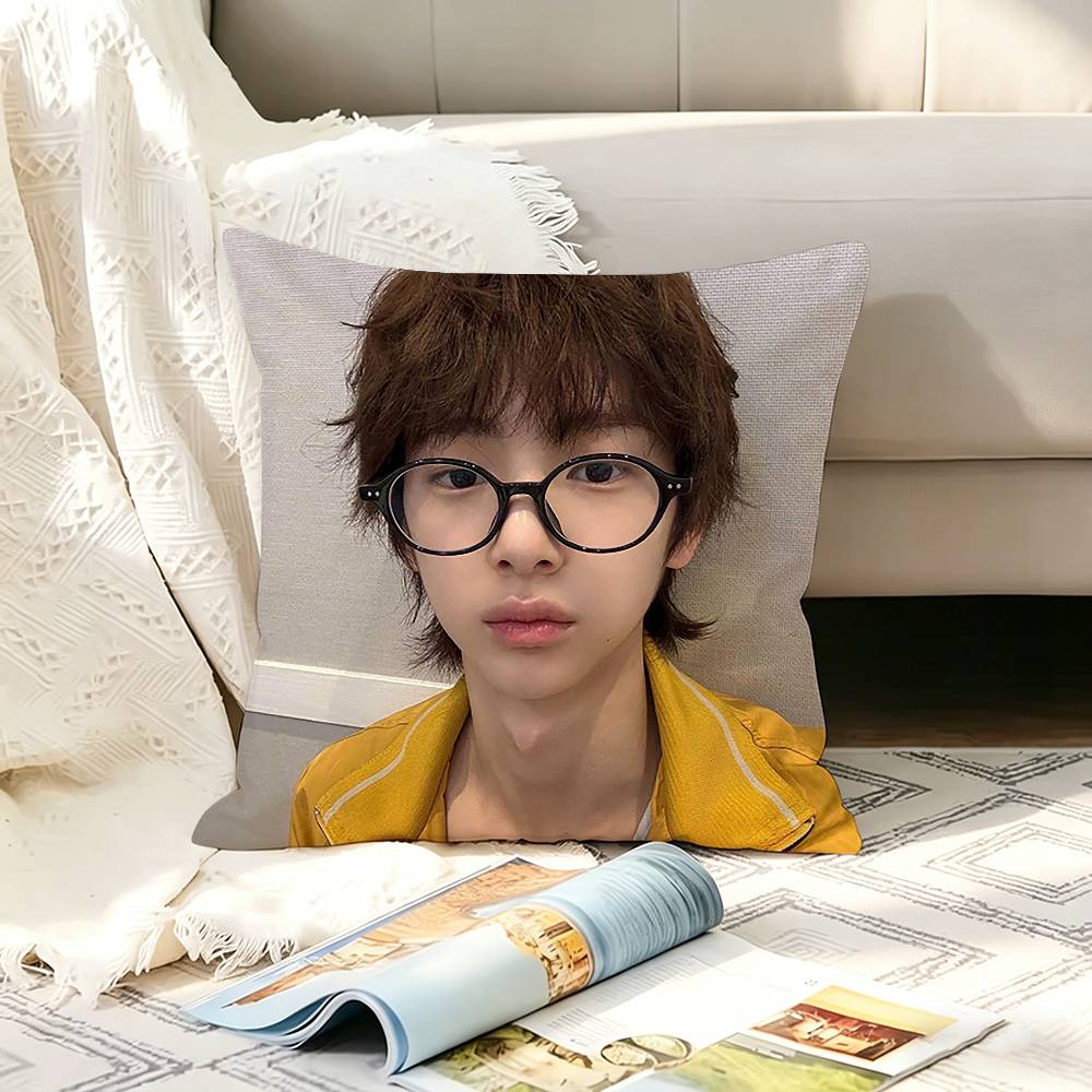 Kpop Idol JJuhoon Pillow Case Living Room Sofa Cushion Cover Suitable For Home Bedroom Room Decoration