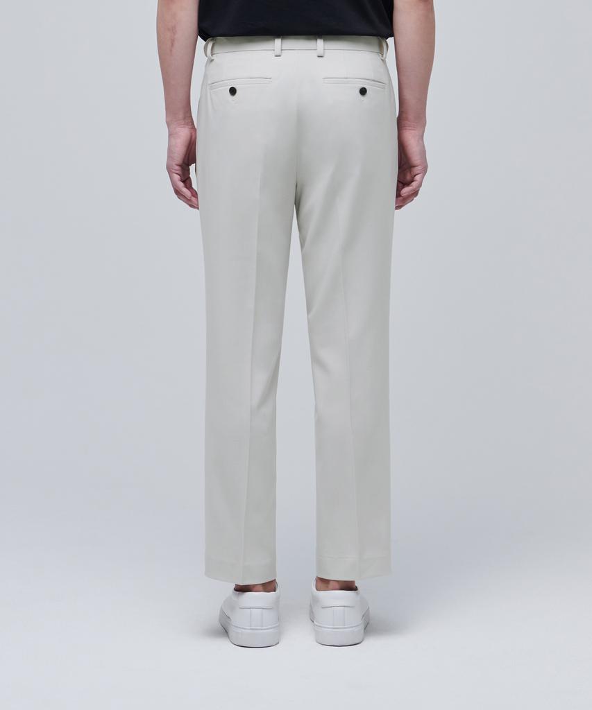 MUSINSA STANDARD Relaxed Tapered Hidden Banding Crop Slacks [Dusty Cream]