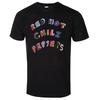 Red Hot Chili Peppers Retro Hand Painted 3D Block Letters Curved Arc Text Colorful Distressed Print 90s Grunge Rock Style Daily
