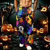 Men's Loose Fit Wide Leg Joggers with Pockets - Printed Casual Sweatpants for Sports and Daily Wear