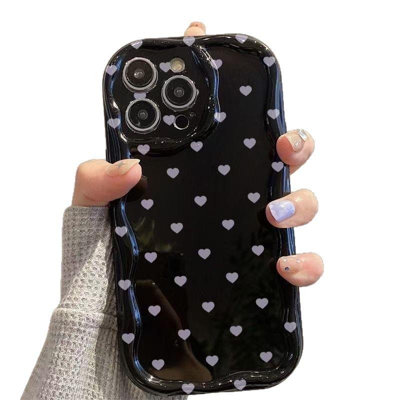 Full Screen Purple Love Applies To Iphone16 Mobile Phone Case Apple 15 New 14pro Japan and South Korea 13/12 Explosion 11