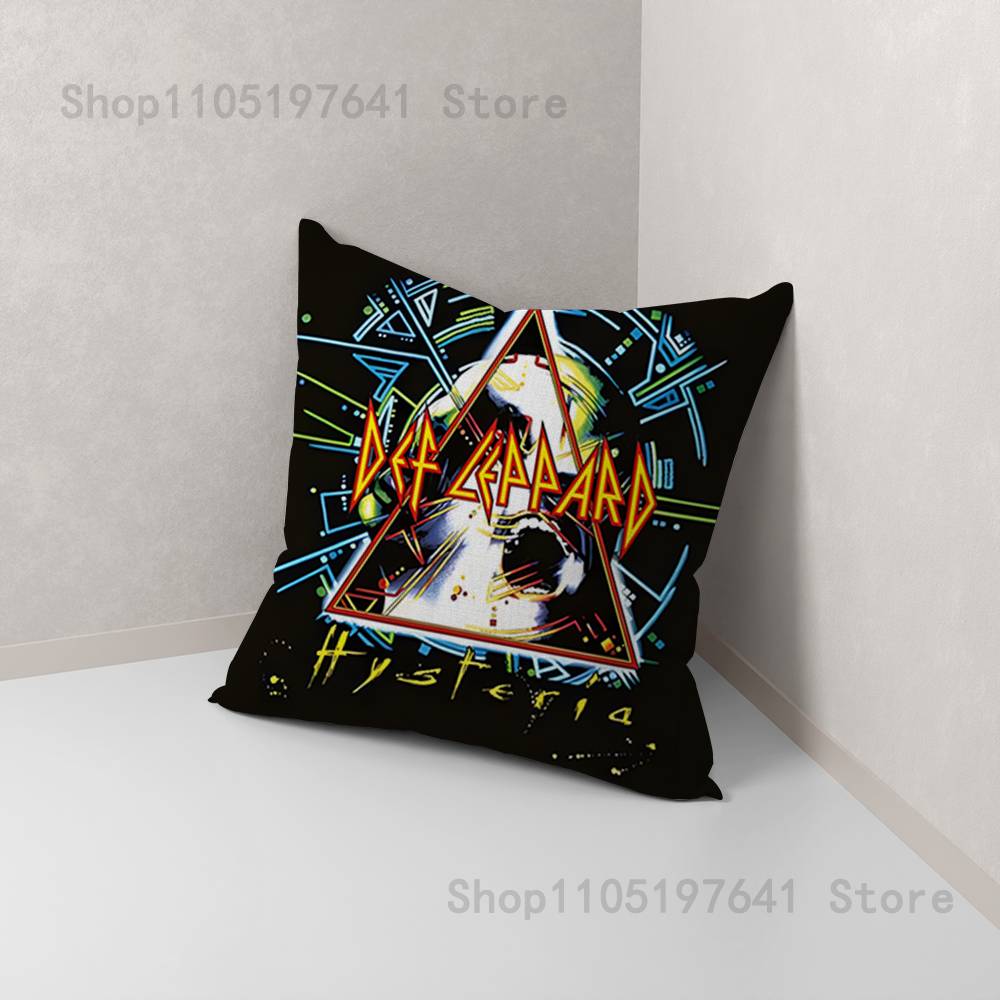 Band D-Def Leppard Pillow Case For Sofa Decor Car Office Room Printing Cushion Cover Decorations and Protector