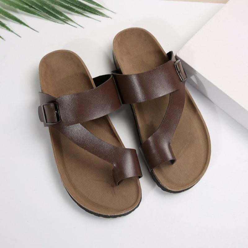 Fashion Fashion Pu Leather Clip Toe Sandals Women Summer 2025 Buckle Decor Platform Slippers Woman Thick Bottom Non Slip Flip Flops