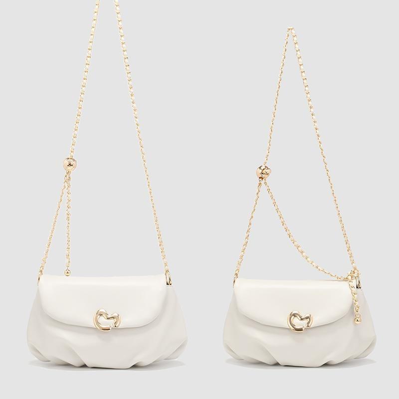 Premium texture messenger small bag women's new niche design white cloud bag shoulder chain bag