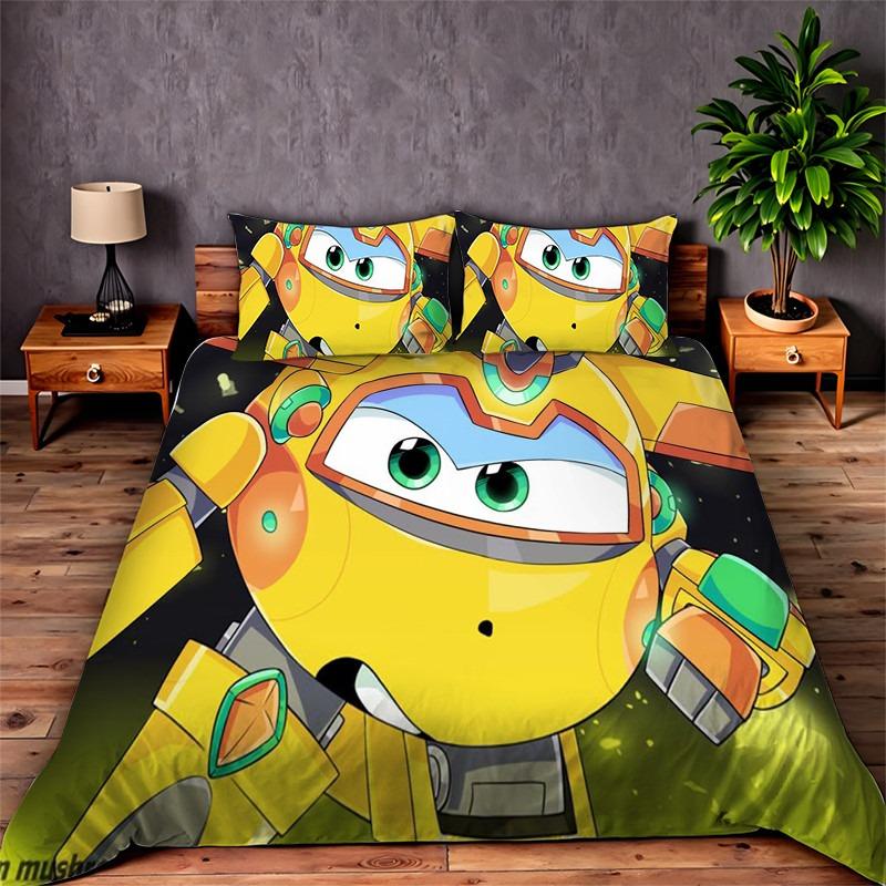 3D Print Super Wings Jett Bedding Set Single/Twin/Full/Queen/King Size Adult Bedroom Duvet cover Sets Anime Gift
