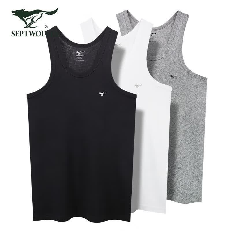 Septwolves Men's Pure Cotton Elastic Tank Top