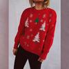 Women's clothing European and American autumn and winter new Christmas tree plush jacquard knitted sweater New Year red Christmas sweater 3513 KTB