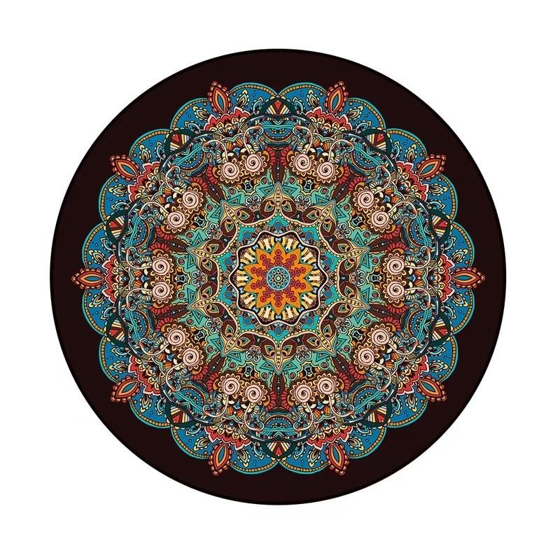 Bohemia Mandala Round Carpet Living Room Geometric Ethnic Flowers Circle Rug Bedroom  Anti-slip Vintage Floor Mat Home Decor