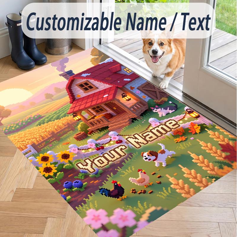 Custom Text Stardew Valley Pattern Floor Rug Soft Indoor Carpet Mat Living Room Bedroom