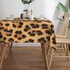 Leopard Print Rectangle Tablecloth for Table Decor Black Brown Cheetah African Safari Wildlife Animal Fur Table Cloth Home Decor