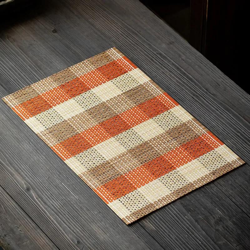 Bamboo Tea Mat Home Desktop Kung Fu Teaware Anti-scald Heat Insulation Cushion Kindergarten Dining Table Decoration Mats